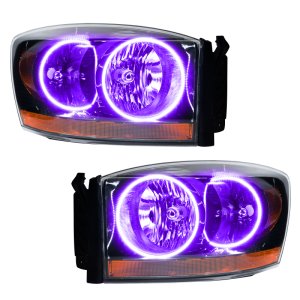 Dodge Ram Headlight Assemblies - ORACLE Lighting - ColorSHIFT w/ BC1 Controller - Black - 2006